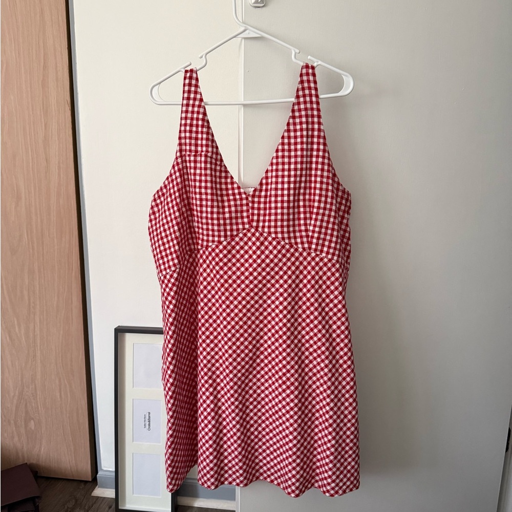 Abercrombie & Fitch Red Checkered Mini Dress